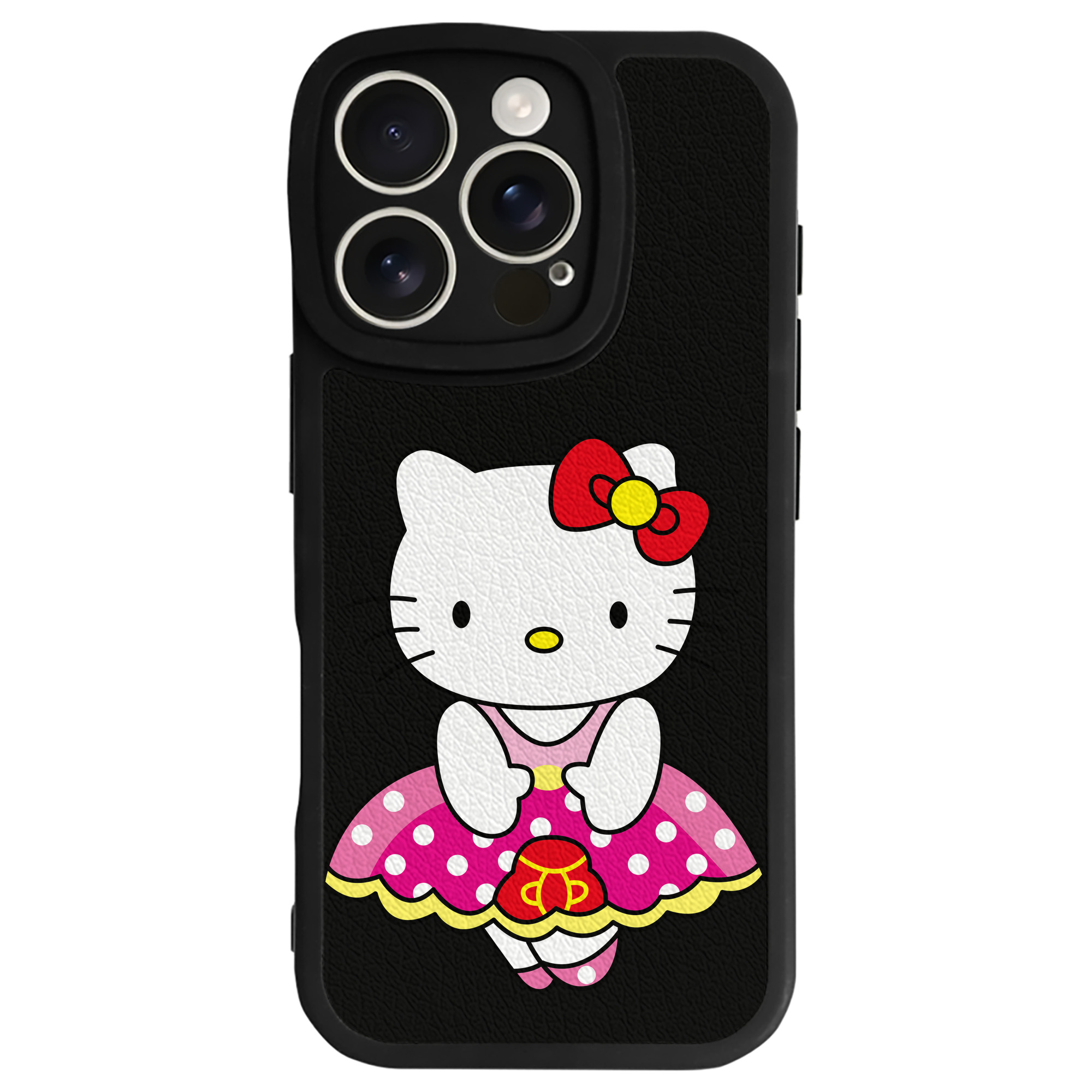 （画像用） Hello Kitty ハローキティ 【iPhone 16シリーズ対応】シリコンスマホケース（レザー調） 材質：シリコン